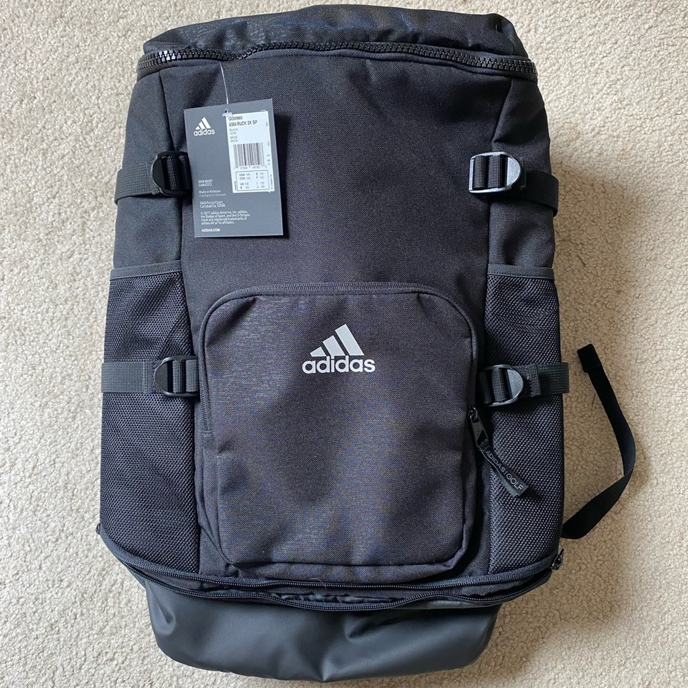 Black Adidas golf rucksack backpack travel gear bag